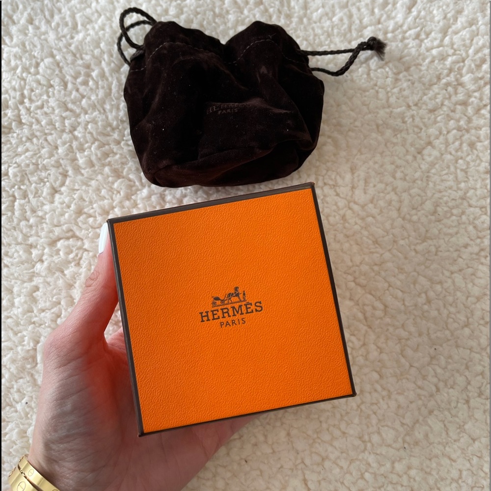 Hermes Empty Jewelry Box + Velvet Pouch
